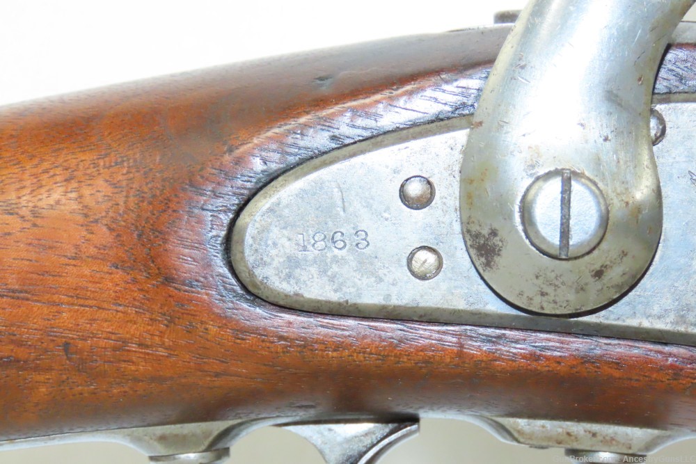1863 Dated CIVIL WAR Era Antique SAVAGE M1861 Rifle-Musket SOLDIER GRAFFITI-img-7