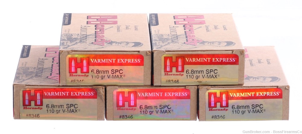 Hornady Varmint Express 6.8mm SPC 110gr V-MAX Lot of 100 8346 (JFM)-img-0