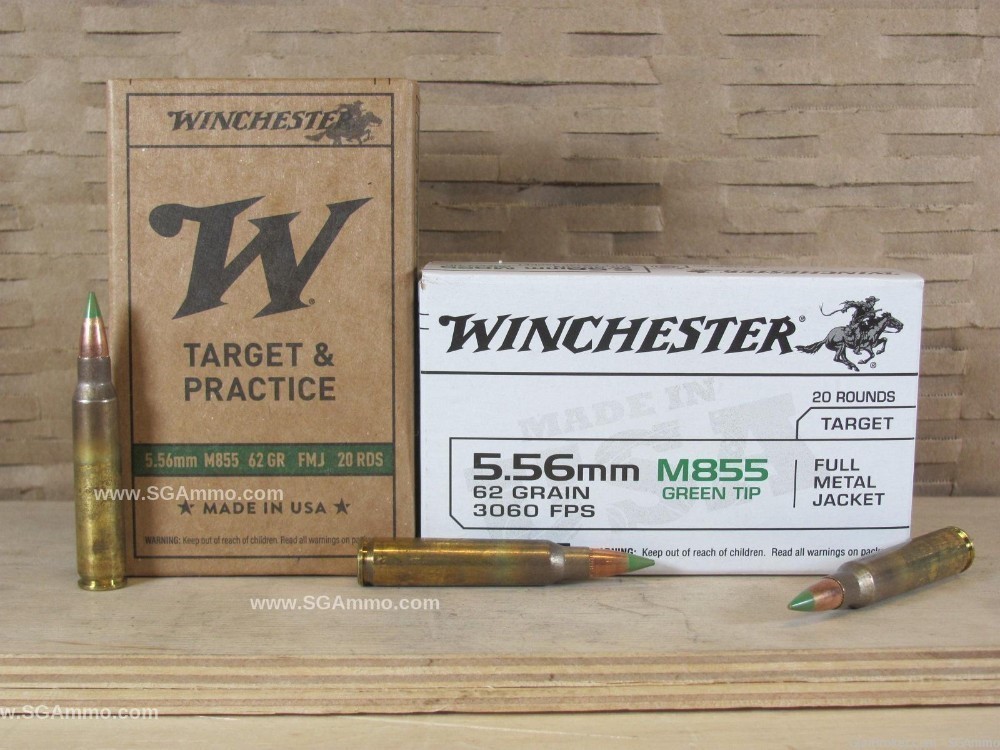 1000 Rd Case 5.56mm 62 Grain FMJ M855 Green Tip Winchester Lake City Ammo -img-0