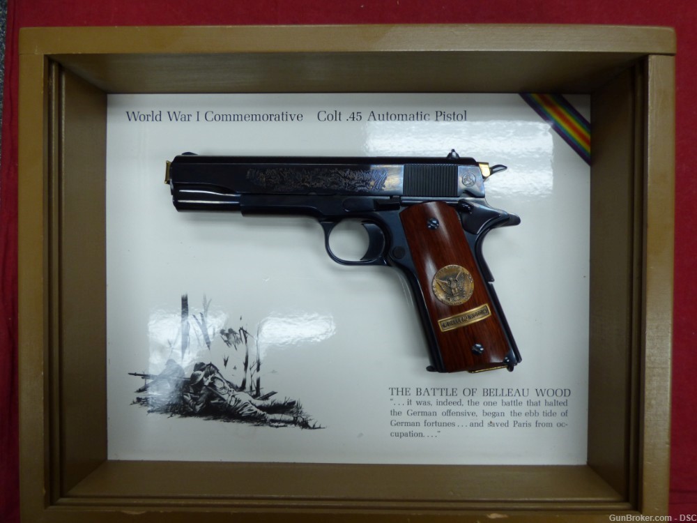 Colt World War I Commemorative 1911 Belleau Wood  45 ACP WWI WW1 1967 Gold-img-9