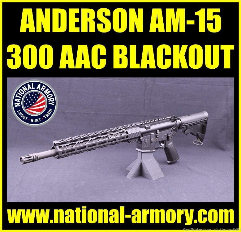 ANDERSON AM-15 300 BLACKOUT 16" AR 15 M-LOK CUSTOM LASER ENGRAVED MAG RUGER-img-0