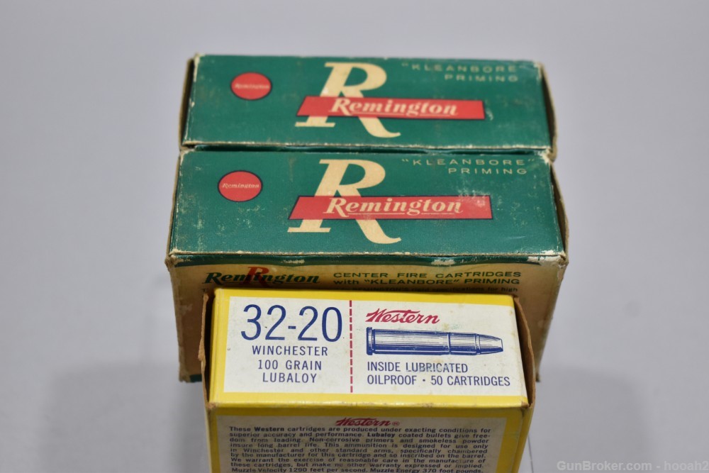 3 Boxes 150 Rds Vintage 32-20 Remington & Western Lubaloy 100 G Ammunition -img-1