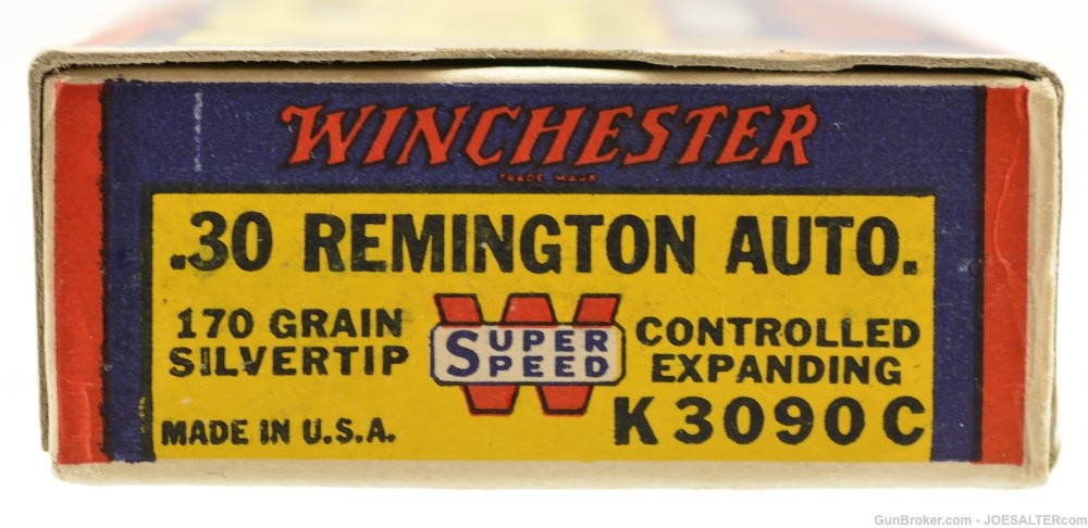 Excellent Winchester “Bear” Box 30 Rem Ammo Crisp & Bright-img-2