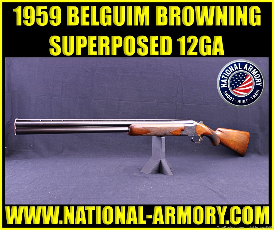 1959 BELGIUM BROWNING SUPERPOSED 12 GAUGE 28" VENT RIB BBL * PRICE DROPPED-img-0