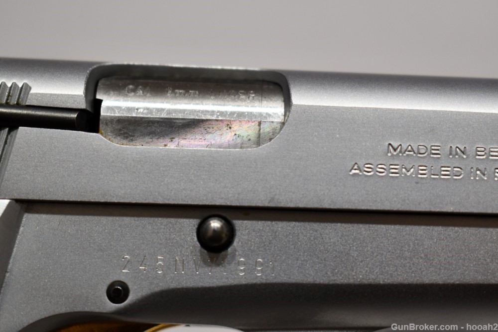 Nice Browning Hi Power Mark III Hard Chrome Semi Auto Pistol 9mm 1995-img-6