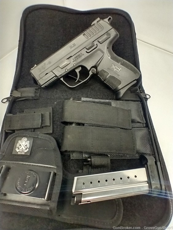 Springfield XDE-9 9mm Pistol 3.3" w/Carry Bag/4-Mags & Holster USED-img-0