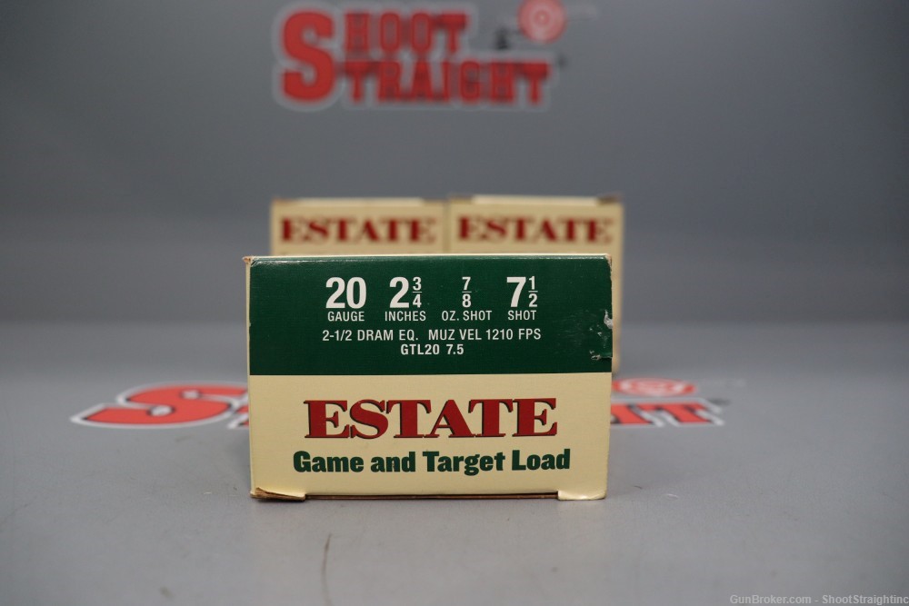 Lot o' 75 Shells Estate 20GA 2&3/4" 7.5-Shot Ammunition -img-1