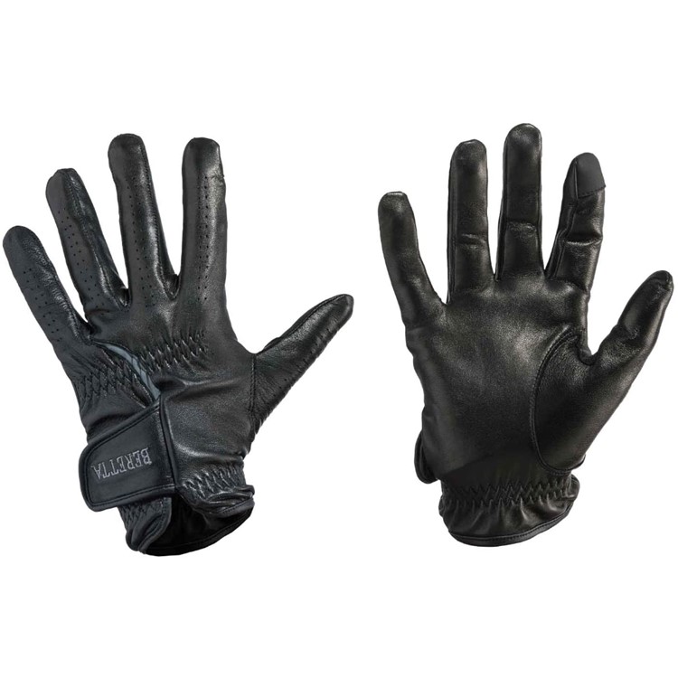 BERETTA Leather Shooting Gloves, Color: Black/Grey, Size: S-img-1