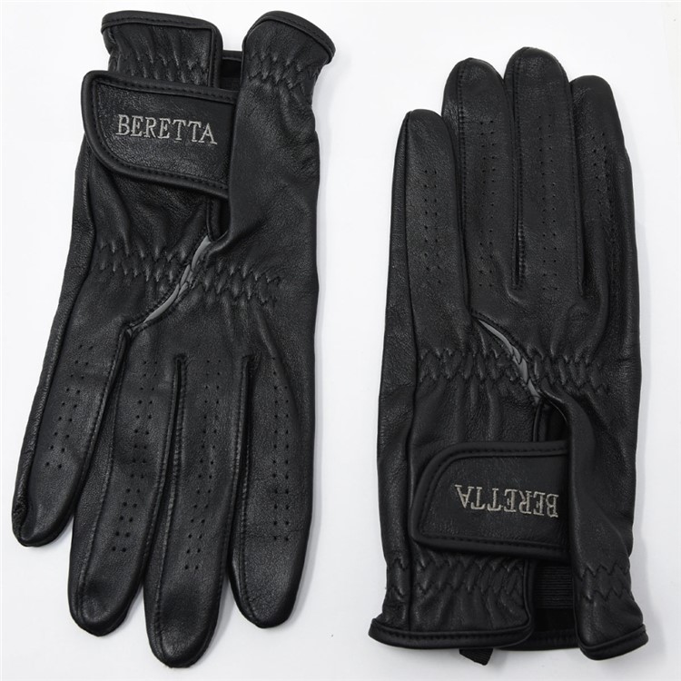 BERETTA Leather Shooting Gloves, Color: Black/Grey, Size: S-img-4