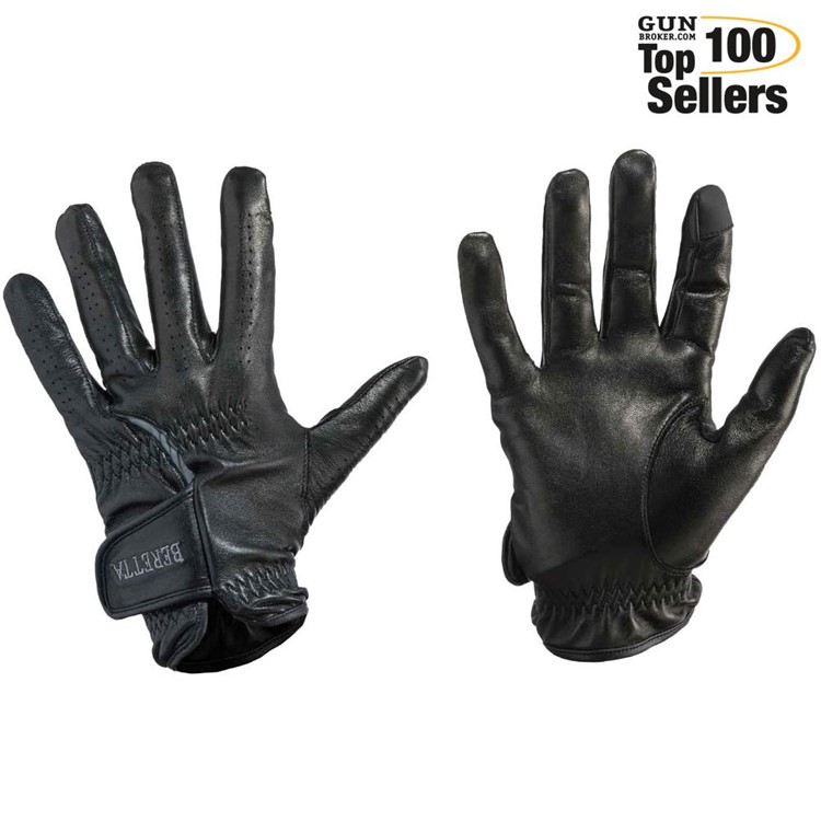 BERETTA Leather Shooting Gloves, Color: Black/Grey, Size: S-img-0