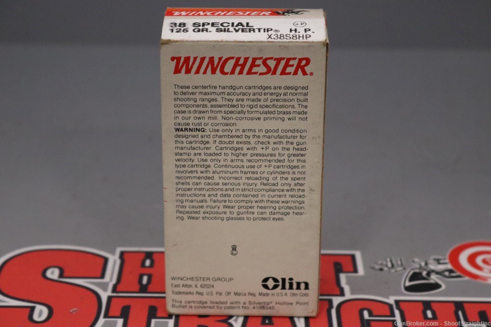 Lot O' One (1) Box of 50rds Winchester .38SPL+P 125gr SIlvertip JHP-img-3