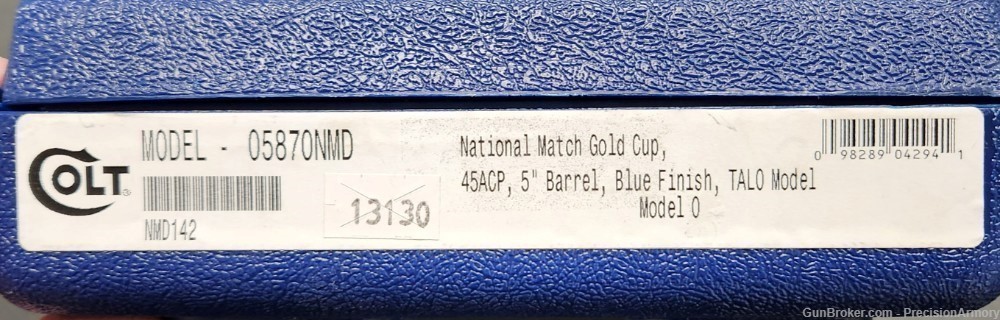 Colt 1911 Gold Cup National Match Deluxe .45 RARE Talo 1 of 250 O5870NMD-img-5