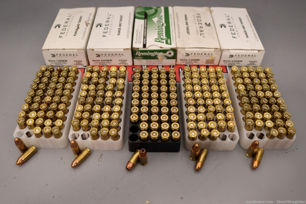 Lot O' 250rds Miscellaneous 9mm Ammo - Federal FMJ & Remington JHP --img-5