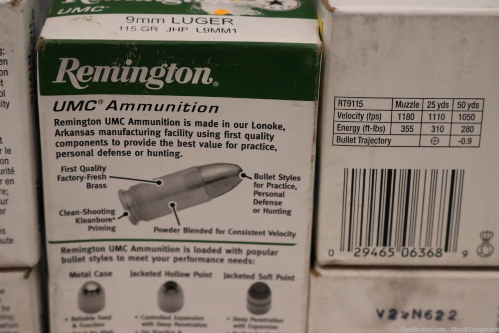 Lot O' 250rds Miscellaneous 9mm Ammo - Federal FMJ & Remington JHP --img-3