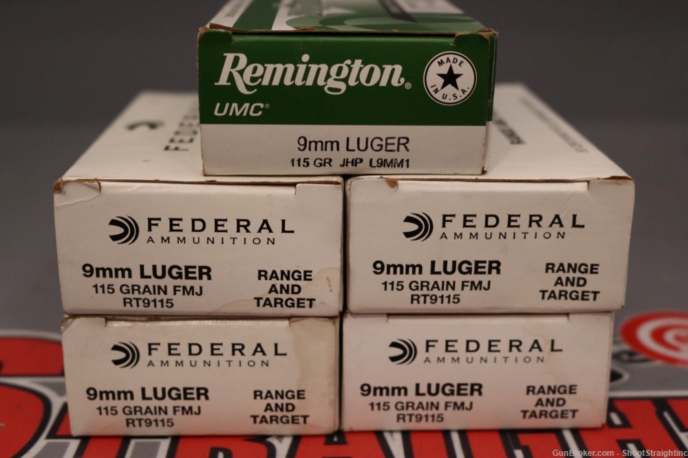 Lot O' 250rds Miscellaneous 9mm Ammo - Federal FMJ & Remington JHP --img-0