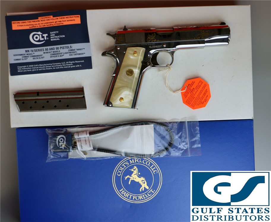 *Colt 2009 EL Cen Special Edition.38Super Polished SS/Gold LNIB!-img-0