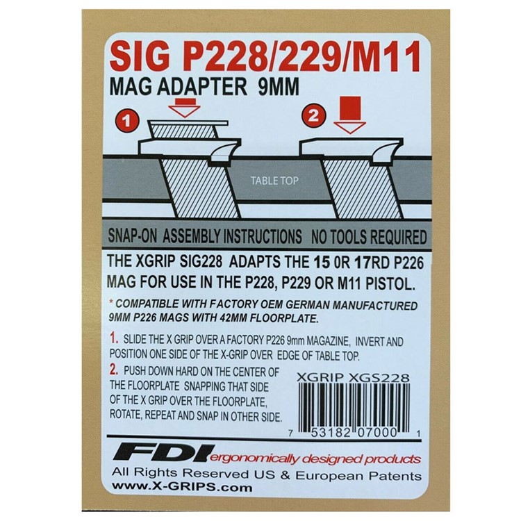 X-GRIP Magazine Adapter for Sig Sauer P228/P229/M11 (S228)-img-4