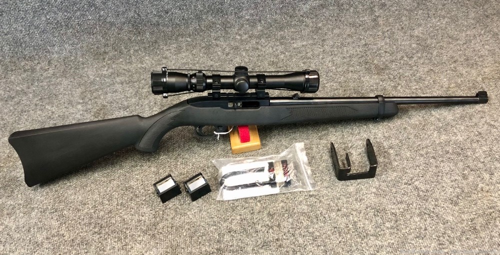 Ruger 10/22 Rifle from 2013 used about mint with scope and two magazines -img-0