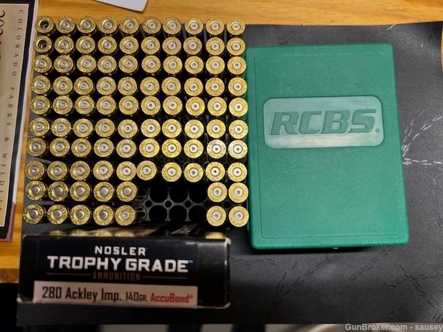 Nosler M48 Custom .280 Ackley Improved - RCBS Dies - Nosler Brass. - Ammo-img-12