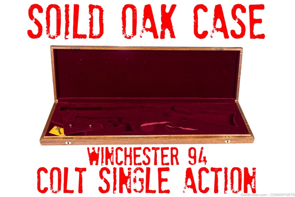 Colt SAA Winchester 94 Two Gun Presentation Case VERY RARE! Heavy Oak-img-0