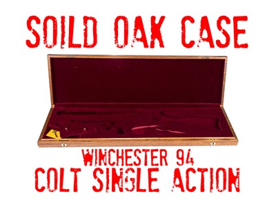 Colt SAA Winchester 94 Two Gun Presentation Case VERY RARE! Heavy Oak