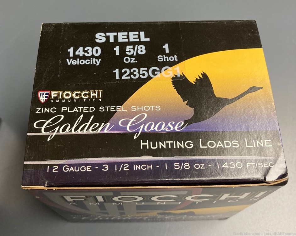 Fiocchi 12 gauge Golden Goose 12ga 25rd 3.50" #1 steel shot shotshells-img-0