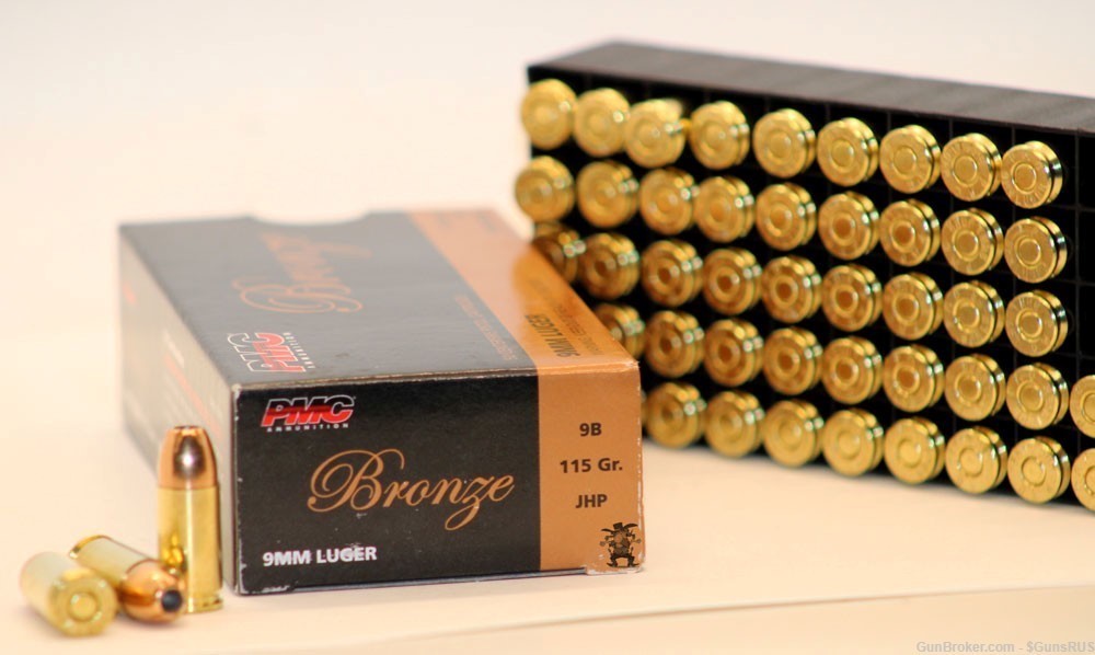 9 MM Protection/Carry PMC® Bronze 9mm 115 grain HOLLOW POINT 50 Rounds-img-0
