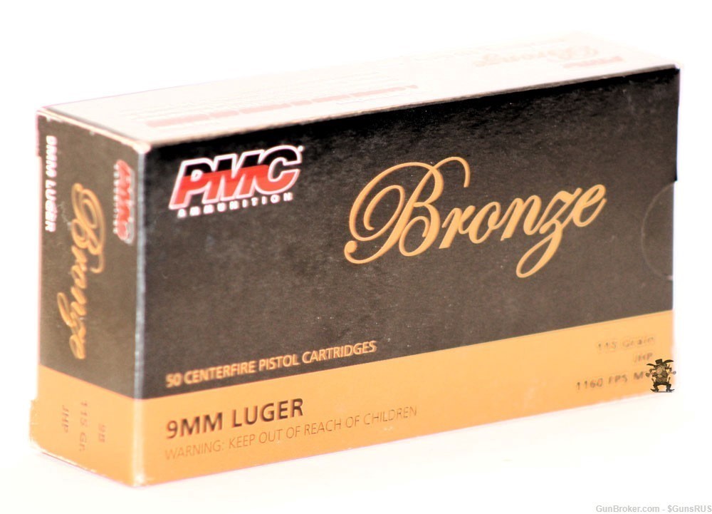 9 MM Protection/Carry PMC® Bronze 9mm 115 grain HOLLOW POINT 50 Rounds-img-3