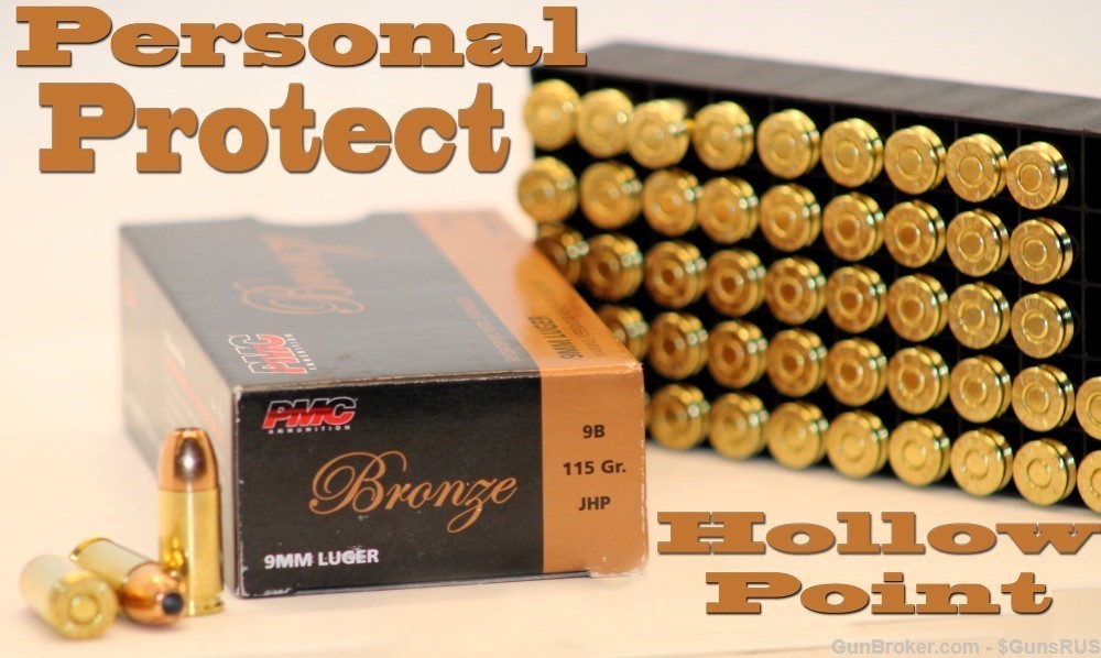 9 MM Protection/Carry PMC® Bronze 9mm 115 grain HOLLOW POINT 50 Rounds-img-5