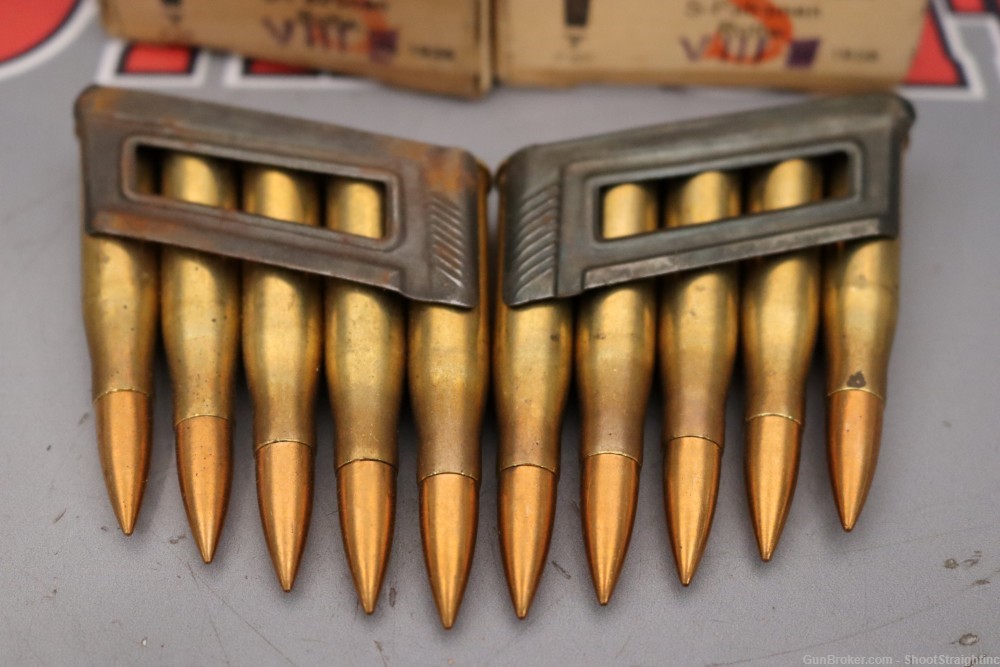 Lot O' 50rds of 8×56mmR Mannlicher M.30 w/ German Boxes & Clips-img-9
