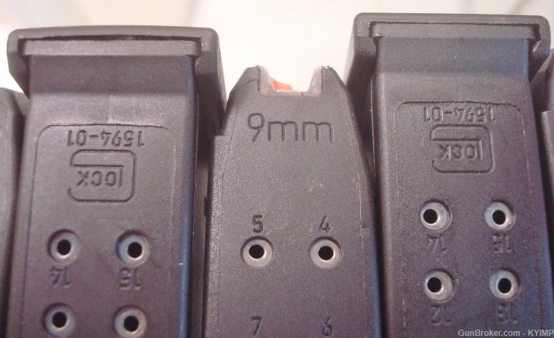 5 Glock Model 19 Drop Free 15 round 9 mm LIKE NEW magazine s 9mm-img-5