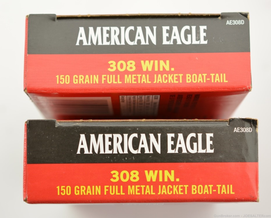 Fed. American Eagle 308 Win. 150 Gr. Fmj Boat-tail Ammo 200 Rd.-img-1