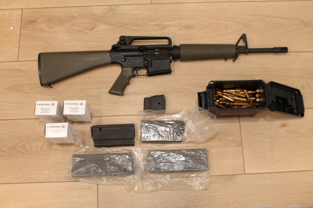 armalite AR10A2 OD green 7.62x51 .308 w/ 5 mags and ammo-img-5