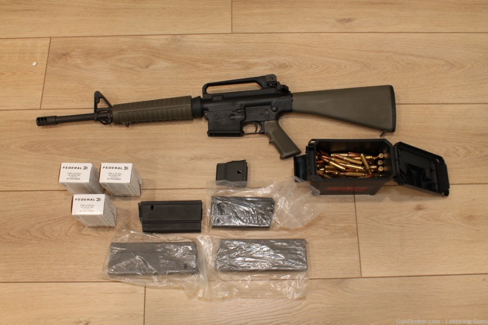 armalite AR10A2 OD green 7.62x51 .308 w/ 5 mags and ammo-img-0