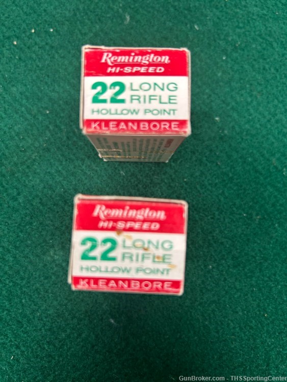 Vintage Remington Hi-speed 22 LR hollow point  Kleanbore  2 full boxes-img-1