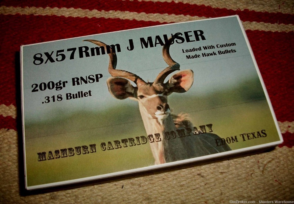 8X57JR Mauser Rimmed 200gr RNSP Mashburn Cartridge Co 20rds READ!!-img-0