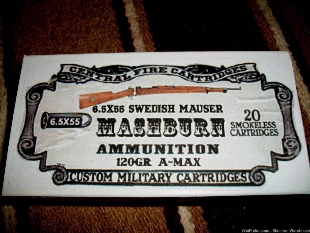 6.5X55 Swedish Mauser 120gr A-MAX Mashburn Cartridge Company 20rdss-img-0