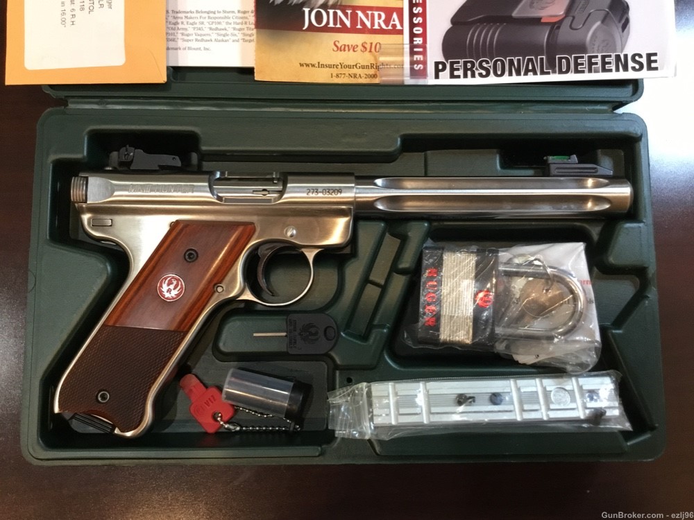 PENNY AUCTION RUGER MARK III HUNTER TARGET 22LR STAINLESS-img-1