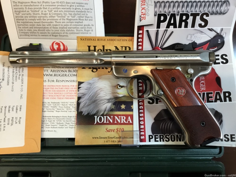 PENNY AUCTION RUGER MARK III HUNTER TARGET 22LR STAINLESS-img-2
