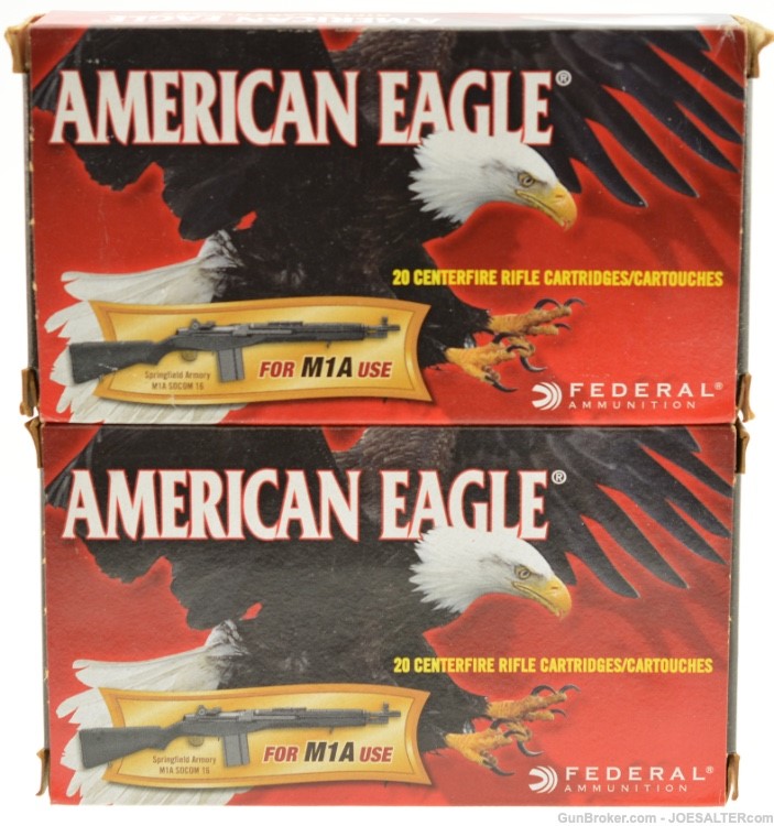 Fed. American Eagle 308 Win. 168 Gr. Fmj OTM Ammo 40 Rd.-img-0