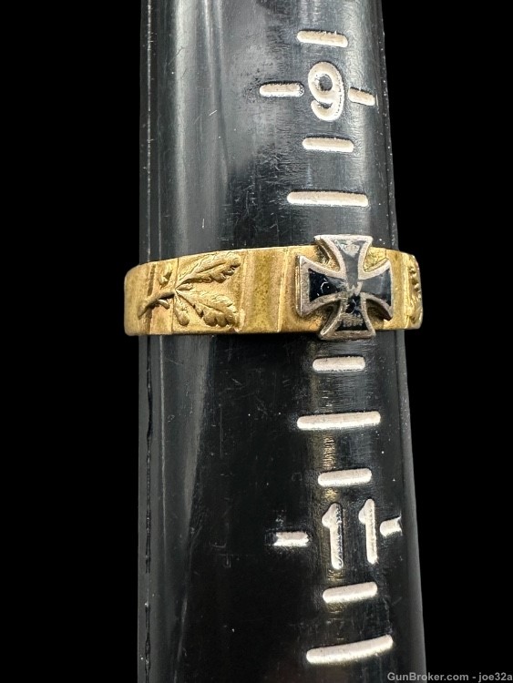 WW1 German Iron Cross EK2 medal Ring pre WW2 WWII badge uniform trench art -img-9