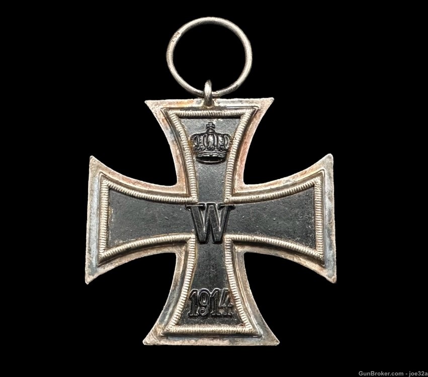 WW1 German Iron Cross EK2 medal Ring pre WW2 WWII badge uniform trench art -img-2