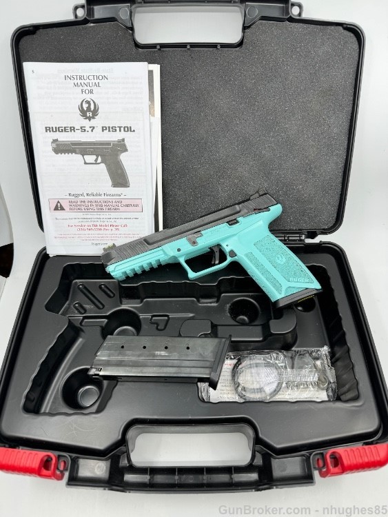 Ruger 5.7 5.7x28 Turquoise Blue Frame -img-0