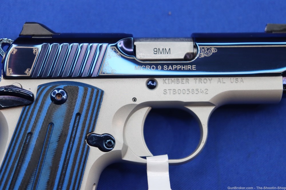 Kimber Model MICRO 9 Pistol SAPPHIRE BLUE 9MM Luger G10 SAO MICRO9 NS NEW-img-8