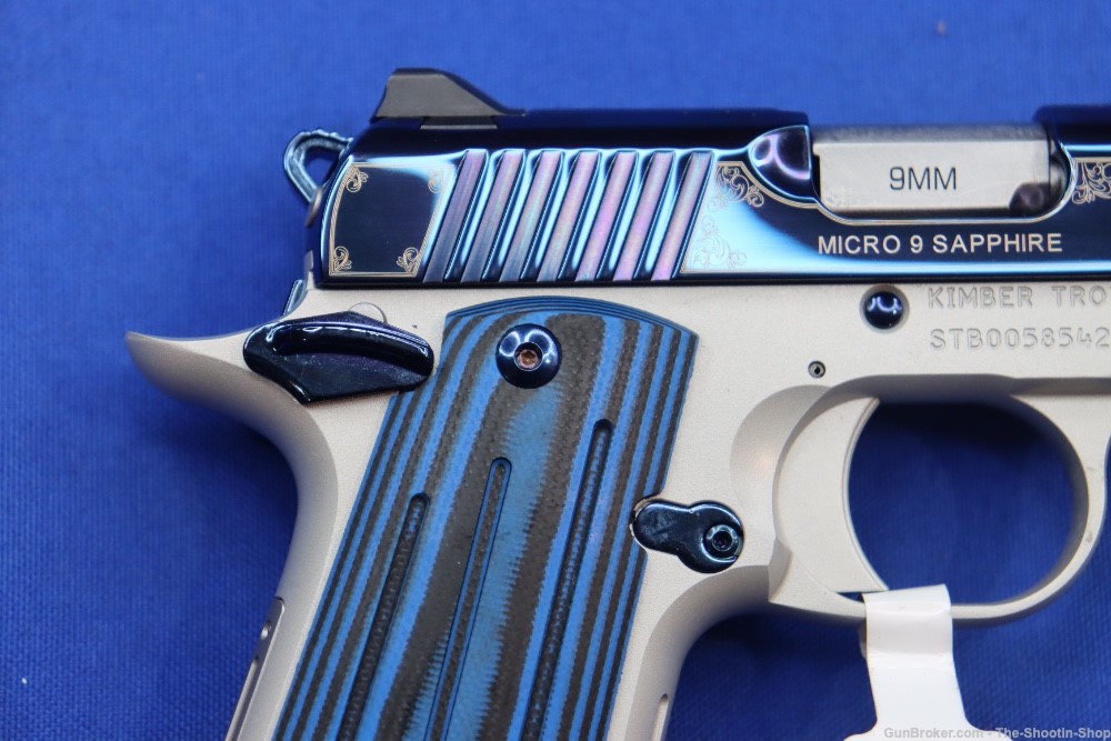 Kimber Model MICRO 9 Pistol SAPPHIRE BLUE 9MM Luger G10 SAO MICRO9 NS NEW-img-9
