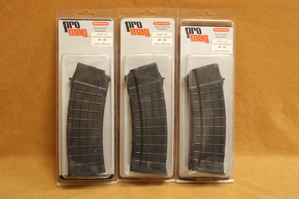 PENNY! 3x ProMag AK-74/WASR-3 30-Rd Magazines (223/5.56) Black Pro Mag-img-0