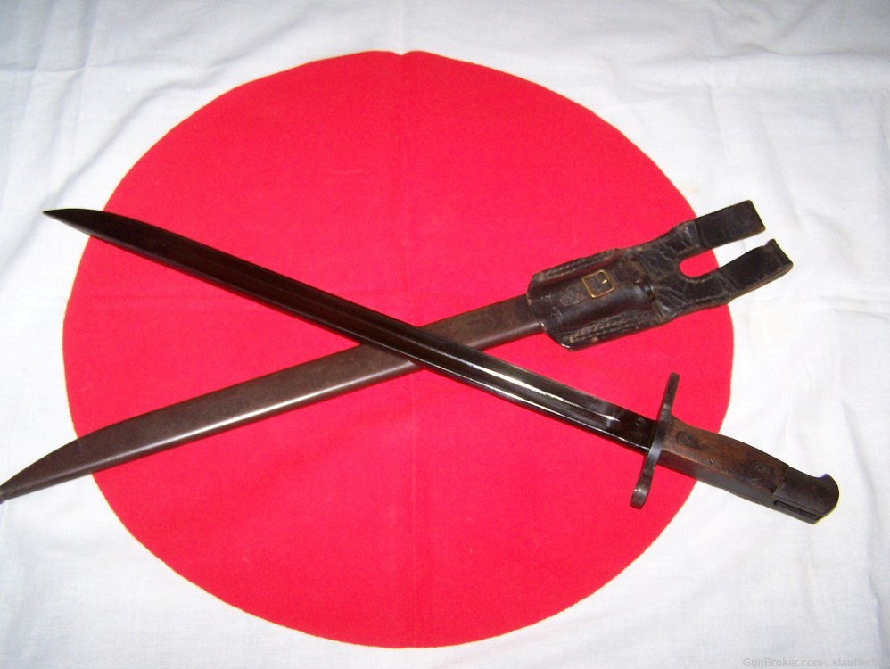 Very Nice WWII Japanese Type 30 Blued Bayonet Sheath Kanji & Frog-img-8