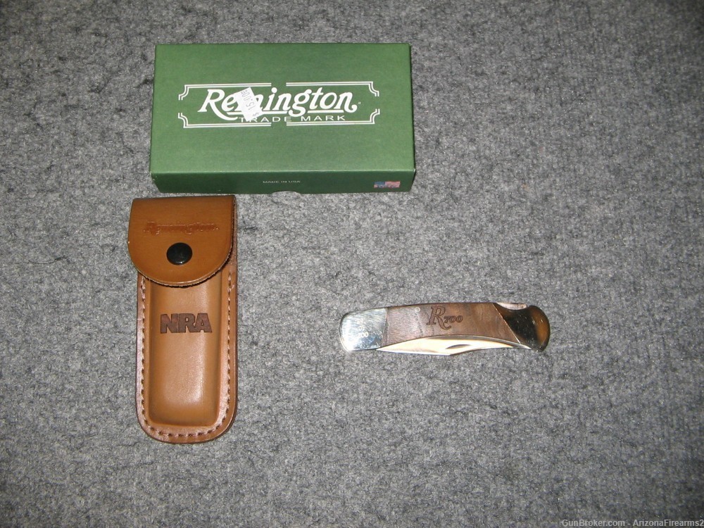 Remington R-141 NRA collectible knife with sheath marked 07-23-28 2017-img-0