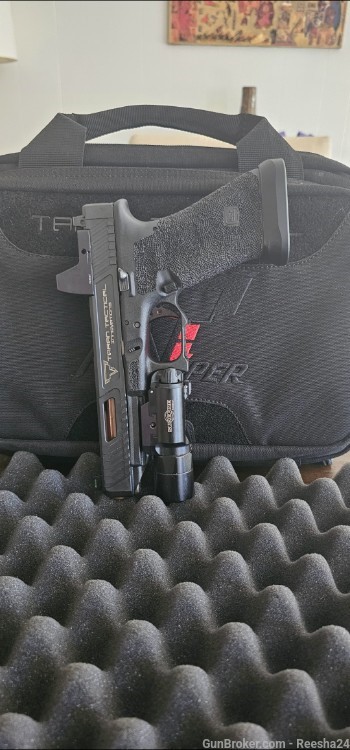 Taran combat Master Glock G34 JW with red dot, x300 light, and holster -img-2