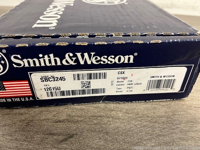 SMITH & WESSON CSX 9MM 12615 ORGINAL BOX USED-img-9
